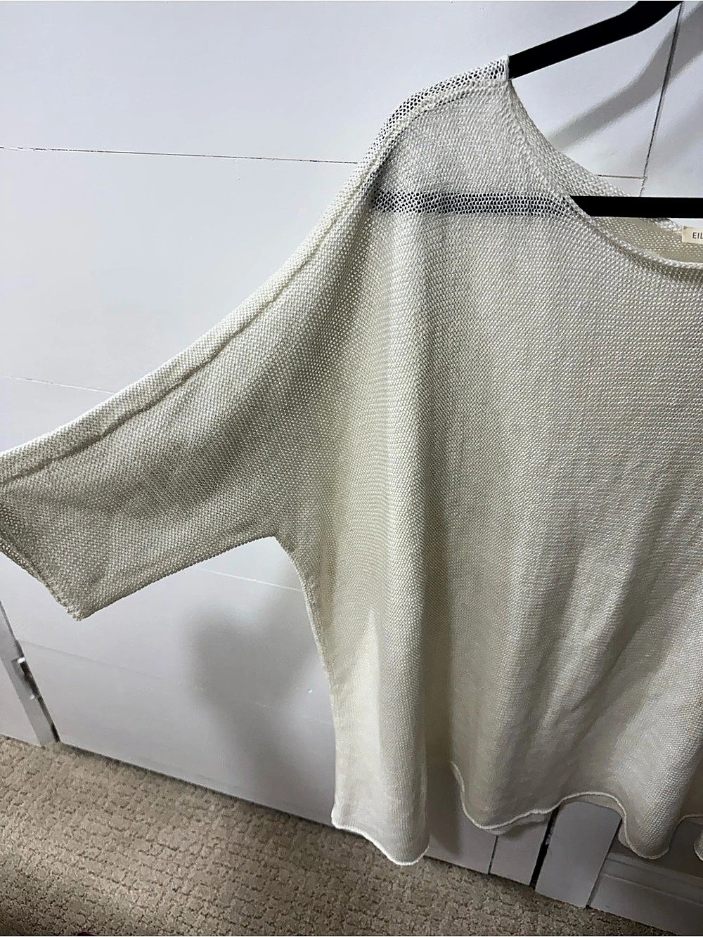 EILEEN FISHER Open Knit Top in Cream Size XL - Picture 5 of 6